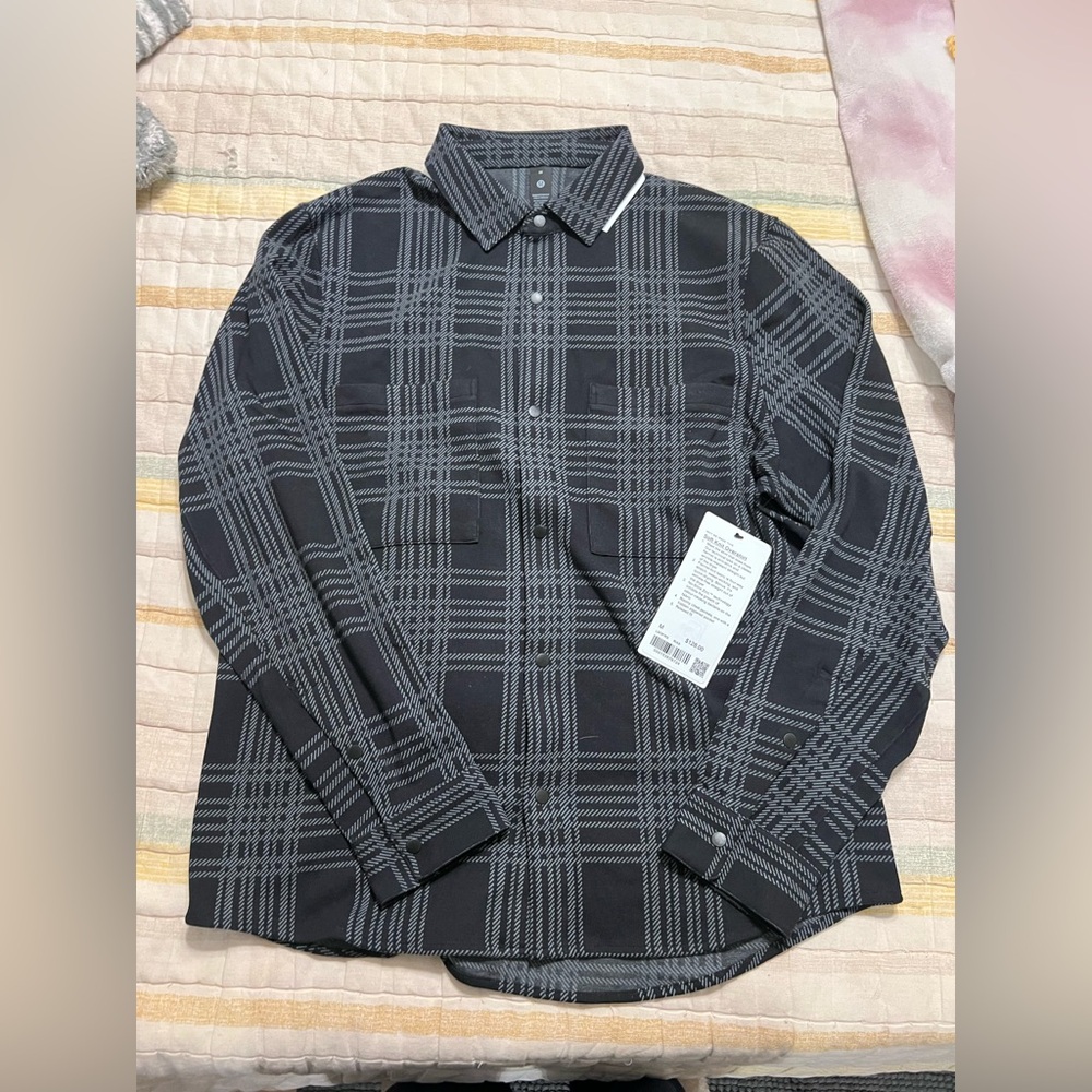 Lululemon Men's Black Plaid Soft Knit overShirt